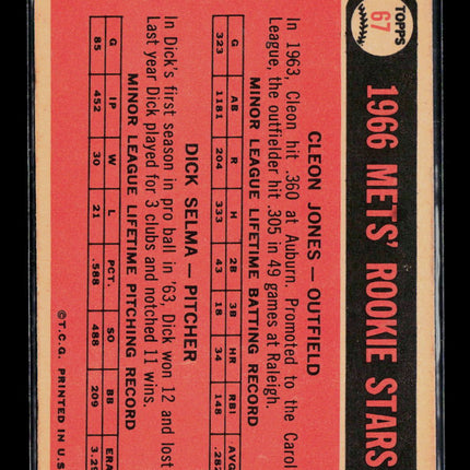 1966 Topps Dick Selma Cleon Jones #67