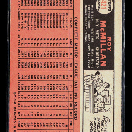 1966 Topps Roy McMillan #421