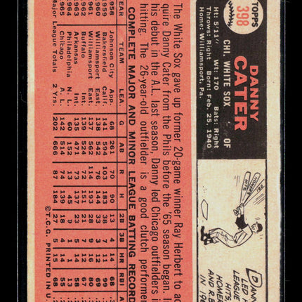 1966 Topps Danny Cater #398