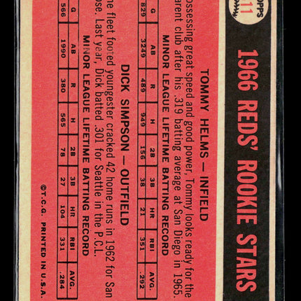 1966 Topps Dick Simpson Tommy Helms #311