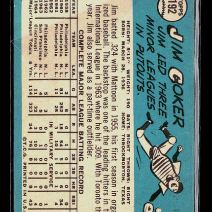 1965 Topps Jim Coker #192