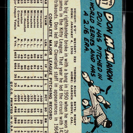 1965 Topps Don McMahon #317