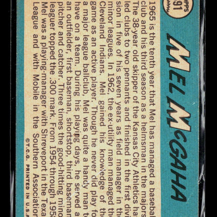 1965 Topps Mel McGaha #391