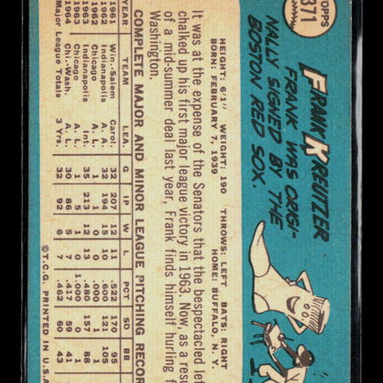 1965 Topps Frank Kreutzer #371