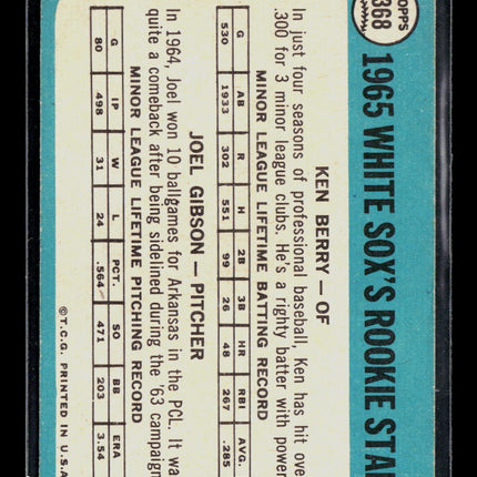 1965 Topps Ken Berry Joel Gibson #368