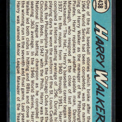 1965 Topps Harry Walker #438