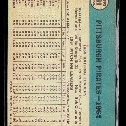 1965 Topps Pittsburgh Pirates #209