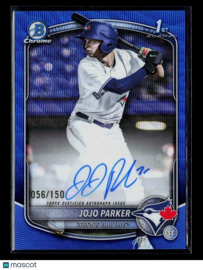 2025 Bowman Chrome Jojo Parker #CPA-JP Blue Wave Refractor 056/150 Auto
