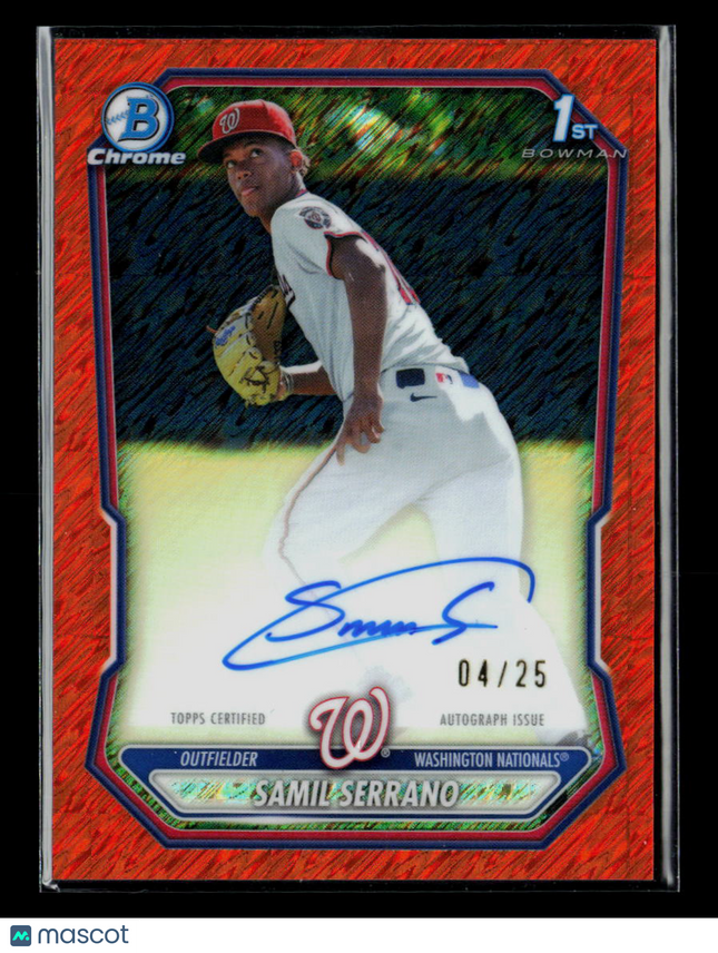 2026 Bowman Chrome Samil Serrano #CPA-SSE Orange Shimmer Refractor 04/25 Auto