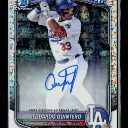 2025 Bowman Chrome Eduardo Quintero #CPA-EQ 018/100 Auto Mini Diamond