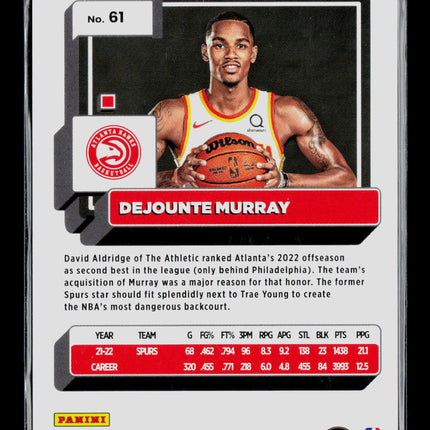 2022 Panini Donruss Basketball Dejounte Murray #61 Red Laser /99