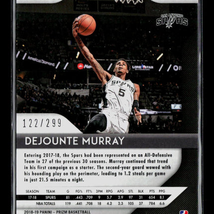 2018 Panini Prizm Dejounte Murray #261 Red 122/299