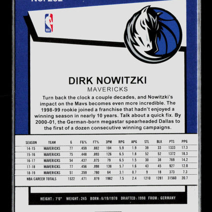 2020 Panini Hoops Premium Stock Dirk Nowitzki #282 Tribute