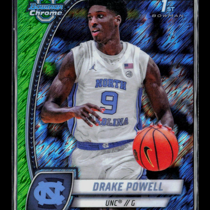 2025 Bowman Chrome University Drake Powell #69 Green Shimmer Refractor
