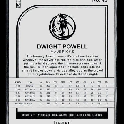 2019 Panini NBA Hoops Dwight Powell #45 130/199