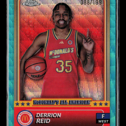 2024 Topps Chrome McDonald's All American Derrion Reid #91 Aqua Wave 088/189