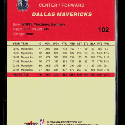 2004 Fleer Tradition Dirk Nowitzki #102