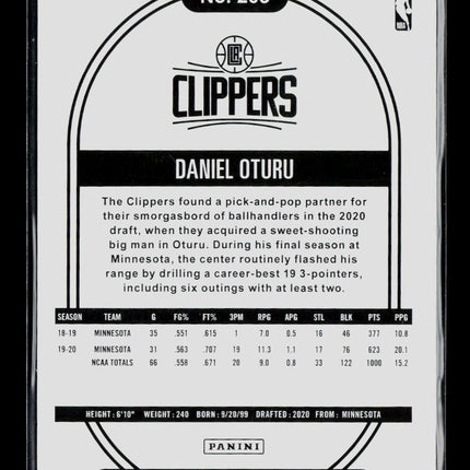 2020 Panini NBA Hoops Daniel Oturu #203 RC 100/199