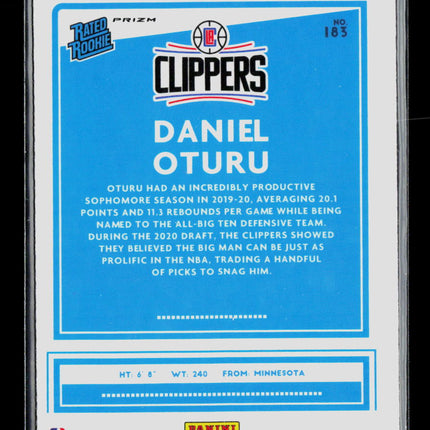 2021 Panini Donruss Optic Daniel Oturu #183 Blue Velocity