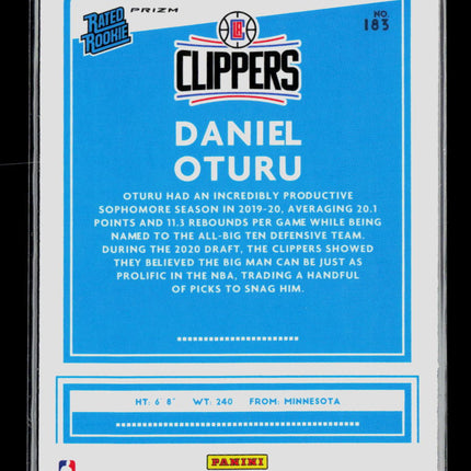 2021 Panini Donruss Optic Daniel Oturu #183 Pink