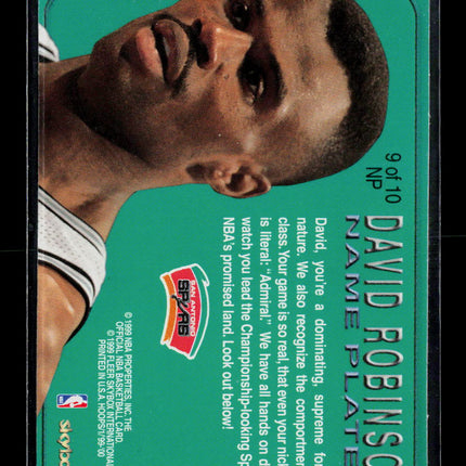 1999 Hoops SkyBox Name Plates David Robinson #9 NP