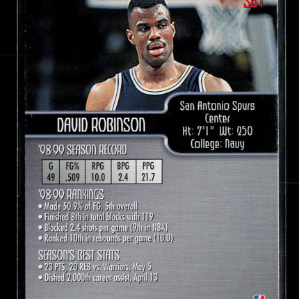 1999 Topps Season's Best David Robinson #SB1 Center Stage