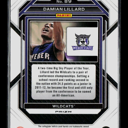 2023 Panini Prizm Draft Picks Damian Lillard #89 Red Ice