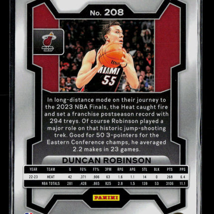 2023 Panini Prizm Duncan Robinson #208 Silver