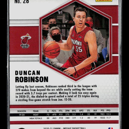 2021 Panini Mosaic Basketball Duncan Robinson #28 Yellow