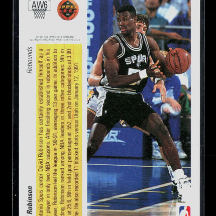 1991 Upper Deck David Robinson #AW6