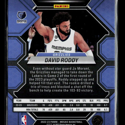 2023 Panini Mosaic David Roddy #223 RC