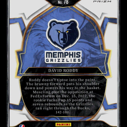 2023 Panini Select David Roddy #78 Concourse Silver