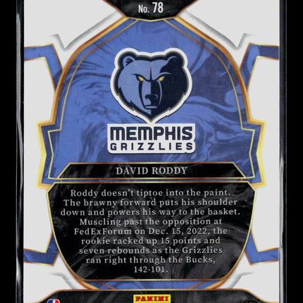 2023 Panini Select David Roddy #78 Blue