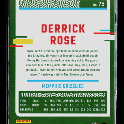 2023 Donruss Derrick Rose #75 Green Laser
