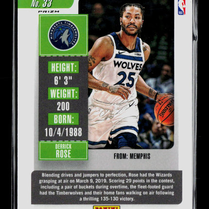 2019 Panini Contenders Optic Derrick Rose #33 Holo