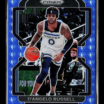 2021 Panini Prizm D'Angelo Russell #52 Blue 75th Anniversary