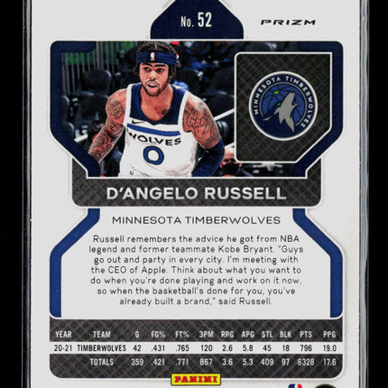 2021 Panini Prizm D'Angelo Russell #52 75th Anniversary