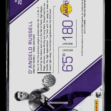 2015 Panini Prestige D'Angelo Russell #217 RC