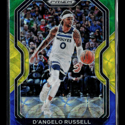 2020 Panini Prizm D'Angelo Russell #95 Green Yellow Blue