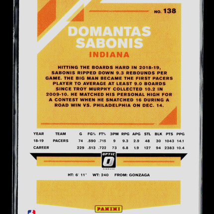 2020 Panini Donruss Optic Domantas Sabonis #138 Blue Velocity
