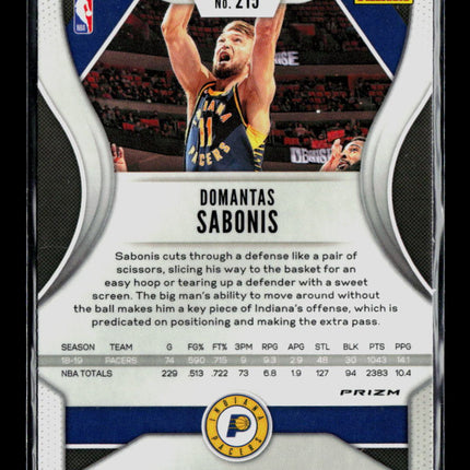 2019 Panini Prizm Domantas Sabonis #215 Silver