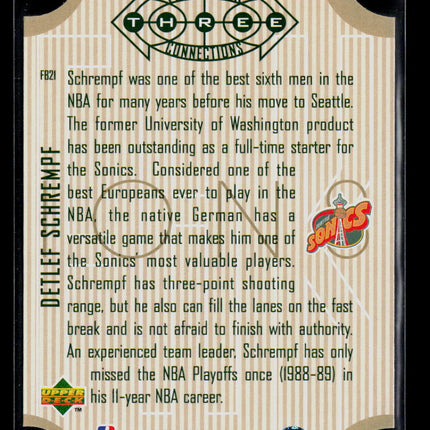 1996 Upper Deck Fastbreak Connections Detlef Schrempf #FB21