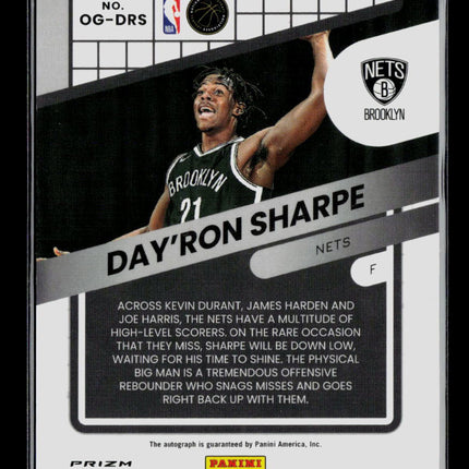 2022 Panini Donruss Optic Opti-Graphs Day'Ron Sharpe #OG-DRS RC Auto