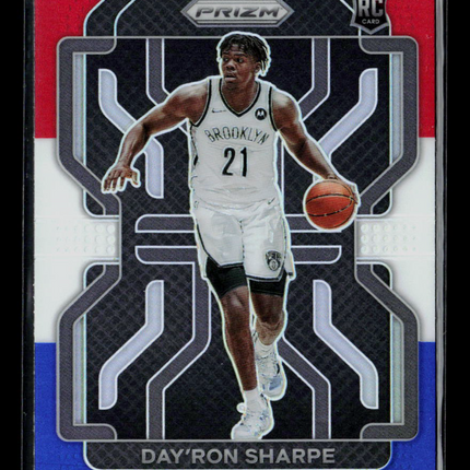 2021 Panini Prizm Day'Ron Sharpe #281 Red White Blue RC