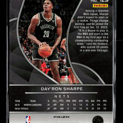 2022 Panini Spectra Day'Ron Sharpe #129 Green RC