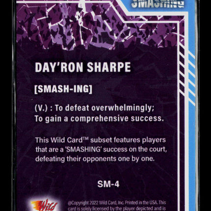 2022 Wild Card Alumination Smashing Day'Ron Sharpe #SM-4 Blue 107/125