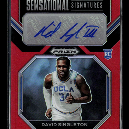 2023 Panini Prizm Draft Picks David Singleton #SS-DVS Red 064/149 RC Auto