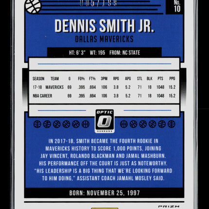 2019 Panini Donruss Optic Dennis Smith Jr. #10 Orange 005/199