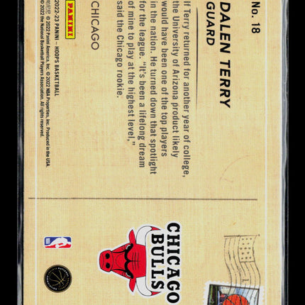 2022 Panini Hoops Rookie Greetings Dalen Terry #18