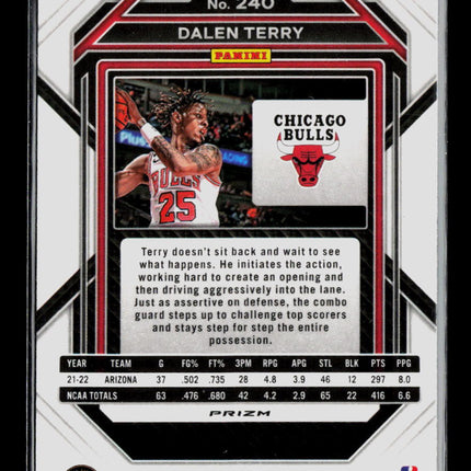 2023 Panini Prizm Dalen Terry #240 Green RC